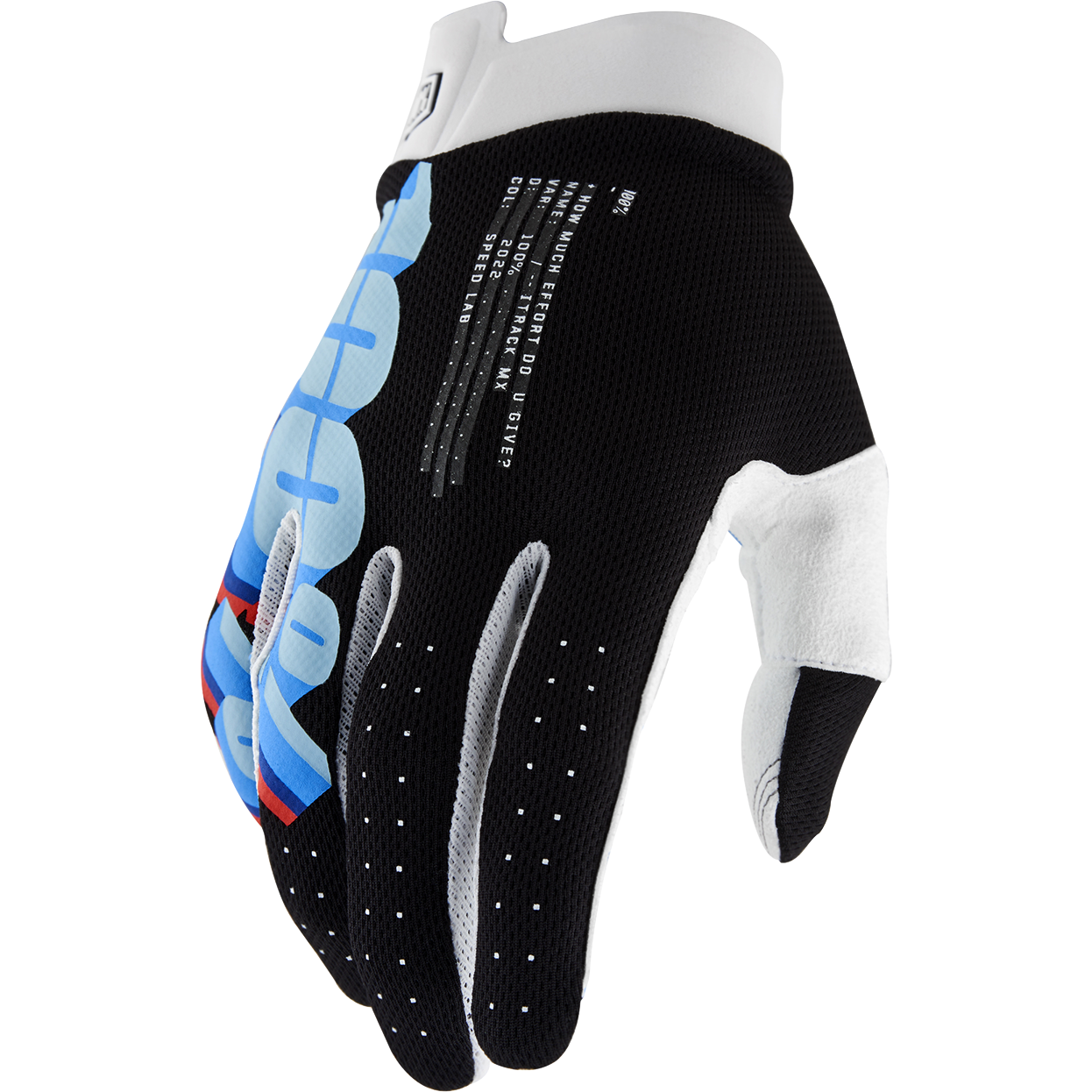 100% iTrack Gloves - System Black - Large 10008-00037