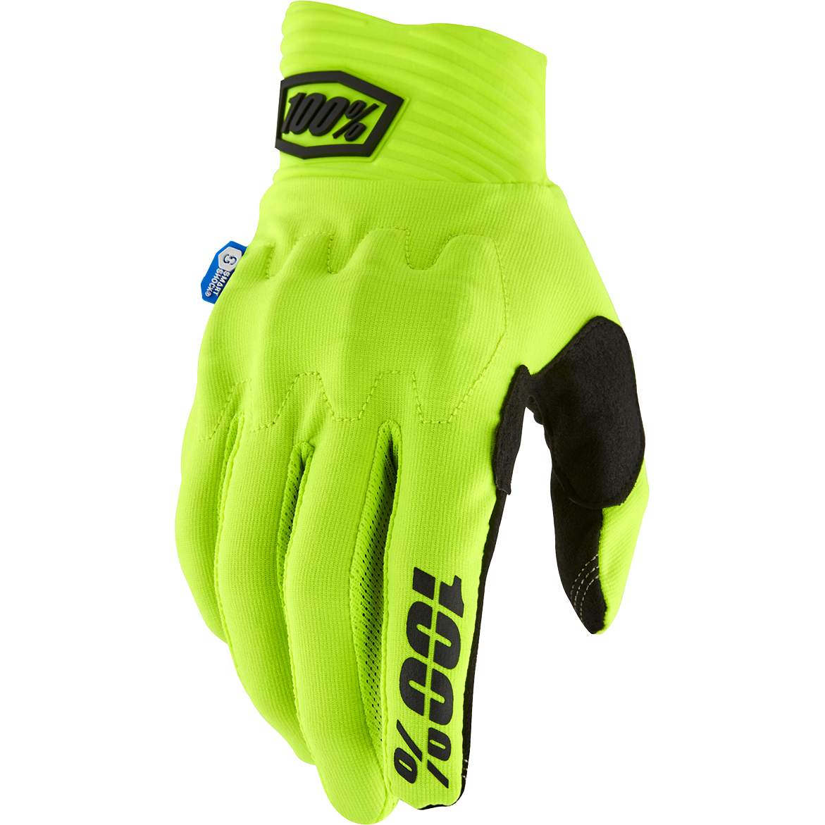 100% Cognito Smart Shock Gloves - Fluorescent Yellow - Small 10014-00040