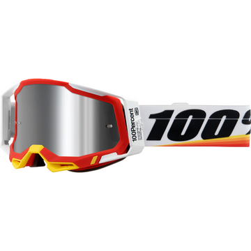 100% Racecraft 2 Goggles - Arsham Red - Silver Flash Mirror 50010-00016