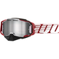 100% Armega Snow Goggles - Oversized Red - Silver Mirror 50008-00006