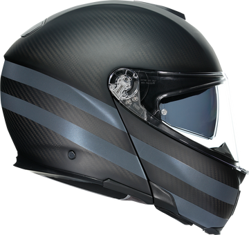 AGV SportModular Helmet - Dark Refractive - Carbon/Black - Medium 211201O2IY01412 | Street Full Face Modular Helmet