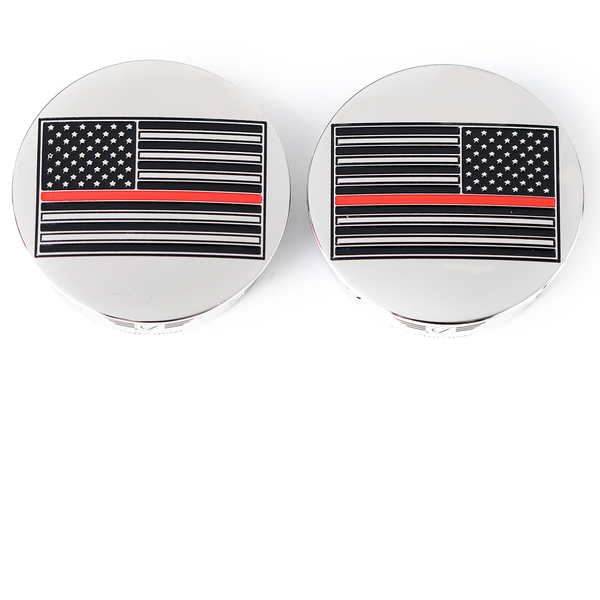 Figurati Designs Swing Arm Covers - Red Line American Flag - Custom - Reversed FD73-AFRL-SS