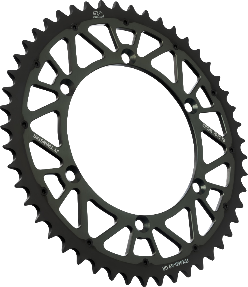 JT SPROCKETS Steel Rear Sprocket - Graphite - 49 Tooth JTX460.49GR by JT Rear Sprockets   Steel Type