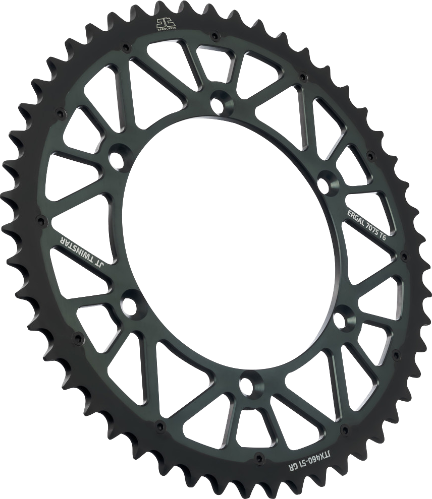 JT SPROCKETS Steel Rear Sprocket - Graphite - 51 Tooth JTX460.51GR by JT Rear Sprockets   Steel Type