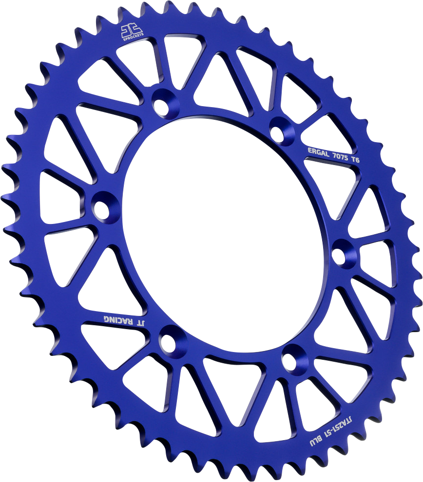 JT SPROCKETS Rear Sprocket - Blue - 51 Tooth - Yamaha JTA251.51BLU by JT Rear Sprockets   Aluminum/Alloy