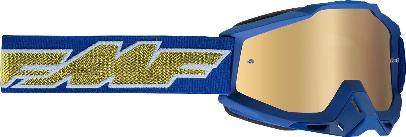 FMF PowerBomb Goggles - Rocket - Deep Navy - Gold Mirror F-50037-00010