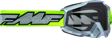 FMF PowerBomb Goggles - Rocket - Silver Lime - Clear F-50036-00011