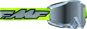 FMF PowerBomb Goggles - Rocket - Silver Lime - Silver Mirror F-50037-00011