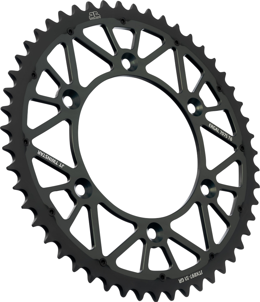 JT SPROCKETS Steel Rear Sprocket - Graphite - 51 Tooth JTX897.51GR by JT Rear Sprockets   Steel Type