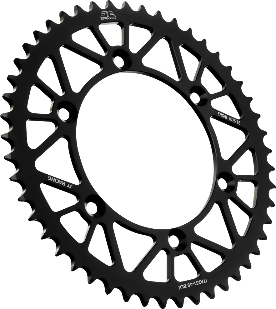 JT SPROCKETS Rear Sprocket - Black - 49 Tooth - Yamaha JTA251.49BLK by JT Rear Sprockets   Aluminum/Alloy