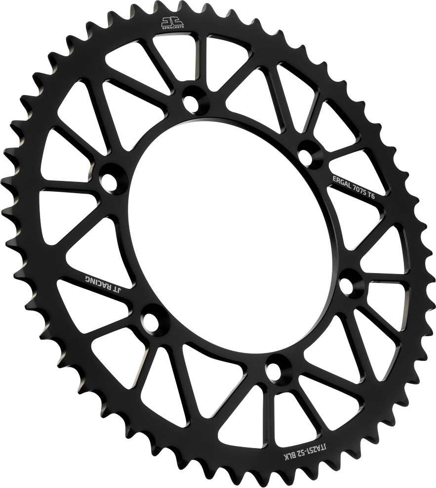 JT SPROCKETS Rear Sprocket - Black - 52 Tooth - Yamaha JTA251.52BLK by JT Rear Sprockets   Aluminum/Alloy