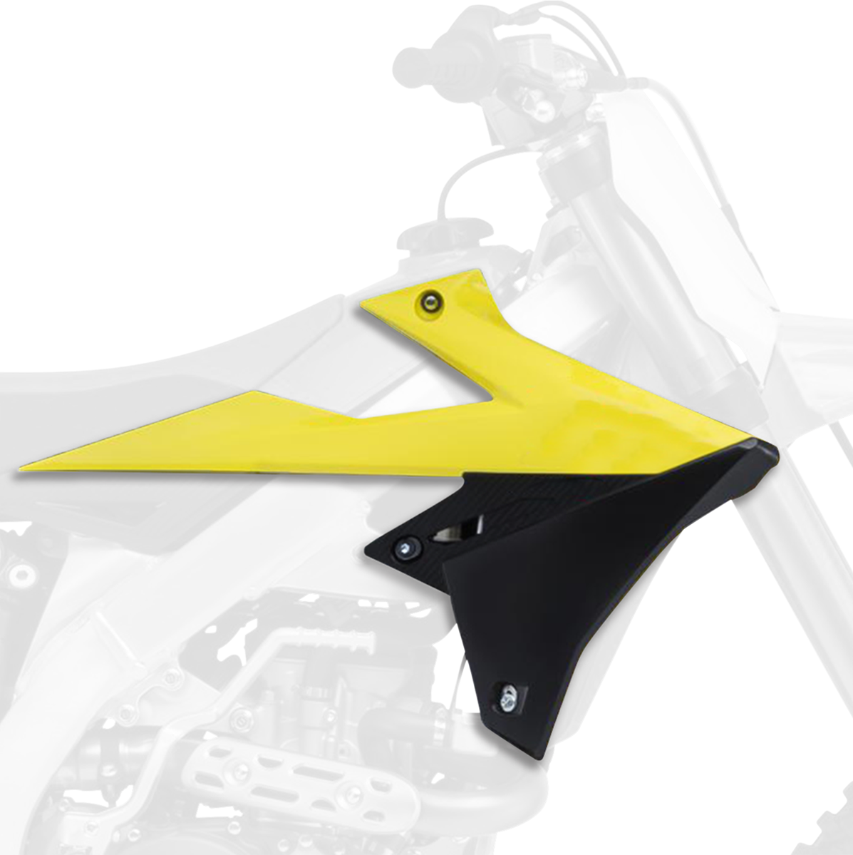 POLISPORT Radiator Cover - '01 RM Yellow/Black - RMZ 450 8421100001