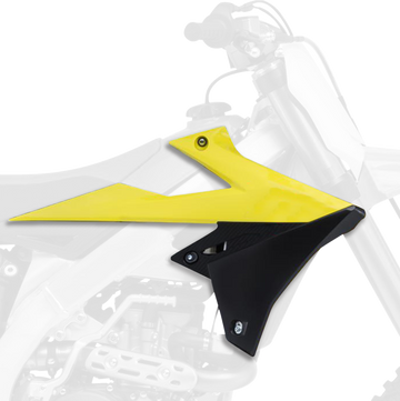 POLISPORT Radiator Cover - '01 RM Yellow/Black - RMZ 450 8421100001