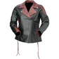 Z1R Women's Combiner Leather Jacket - Black/Red - Small 2813-1010