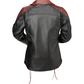 Z1R Women's Combiner Leather Jacket - Black/Red - Small 2813-1010