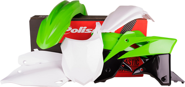 POLISPORT Body Kit - Complete - '14 - '15 OEM Green/Black/White - KX 250F 90625