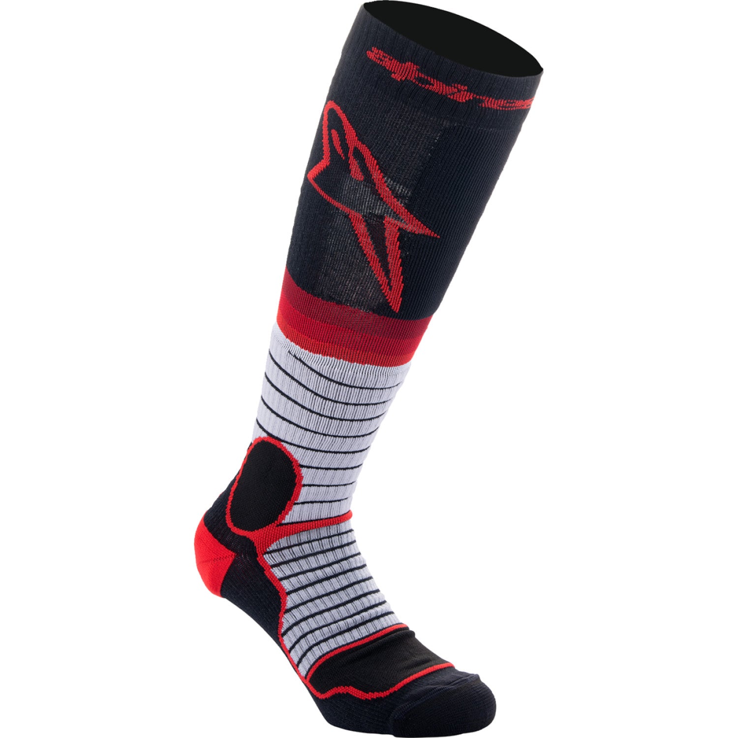 ALPINESTARS MX Pro Socks - Black/Red/Gray - Medium 4701524-1215-M