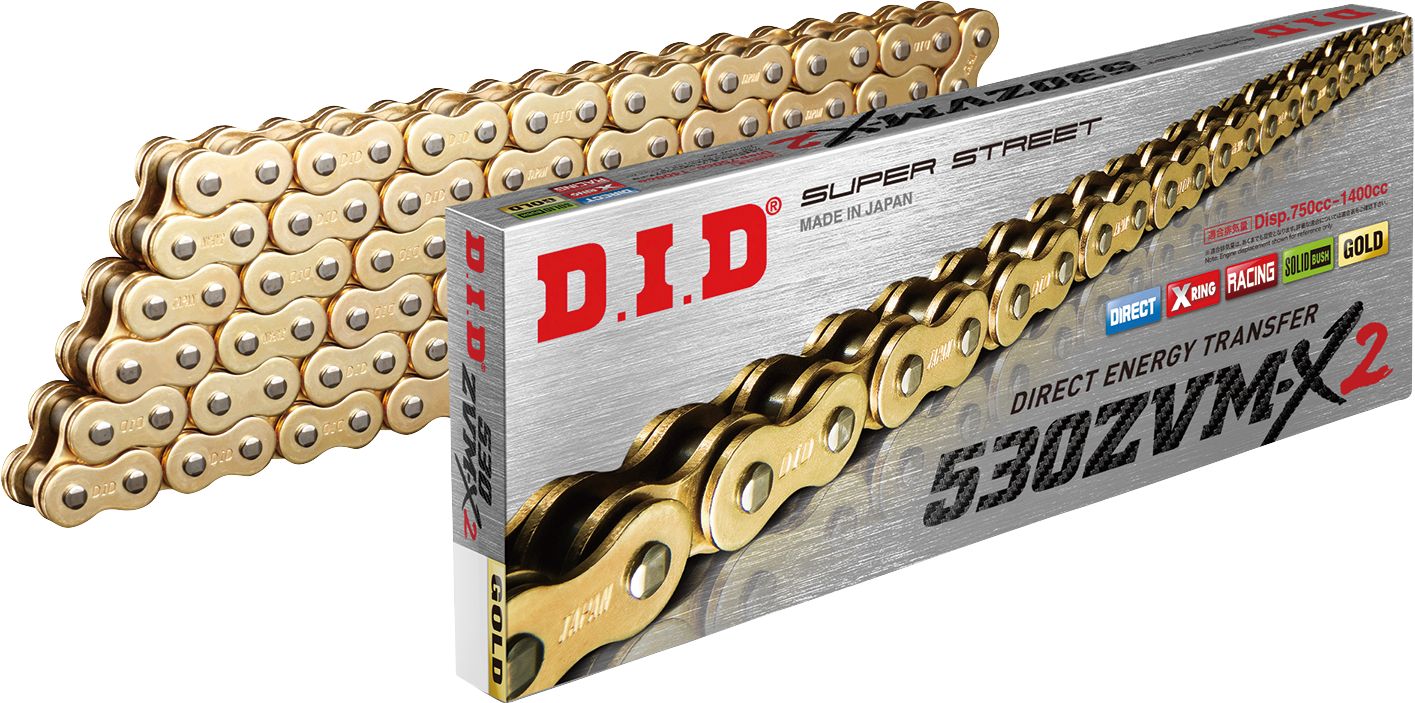 DID 530 ZVM-X2 - Drive Chain - 120 Links - Gold M530ZVMX2G120