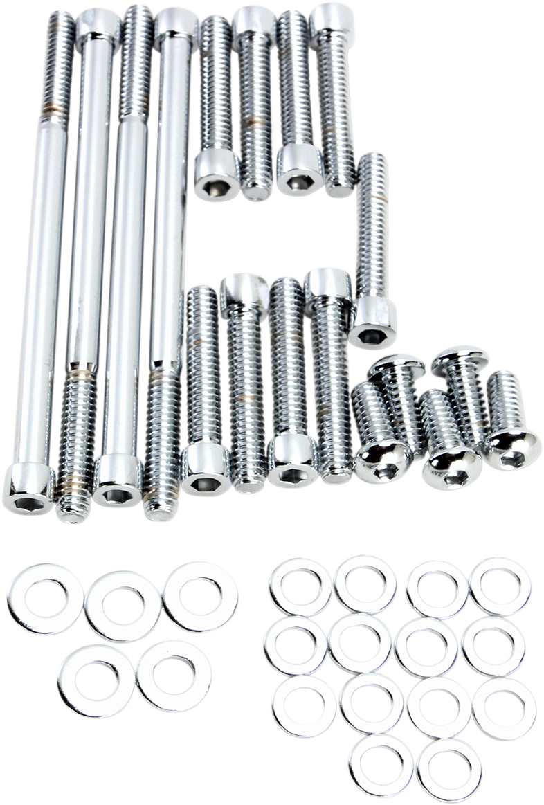 GARDNER-WESTCOTT Bolt Kit - Primary/Derby Cover - Socket-Head - Chrome P-10-48-08