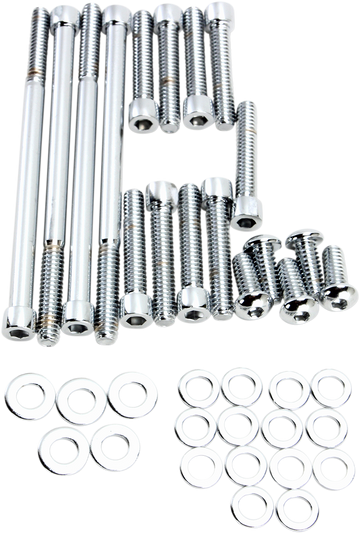 GARDNER-WESTCOTT Bolt Kit - Primary/Derby Cover - Socket-Head - Chrome P-10-48-08