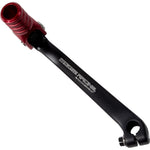 Black and red motorcycle swingarm with Moose Racing branding on a white background