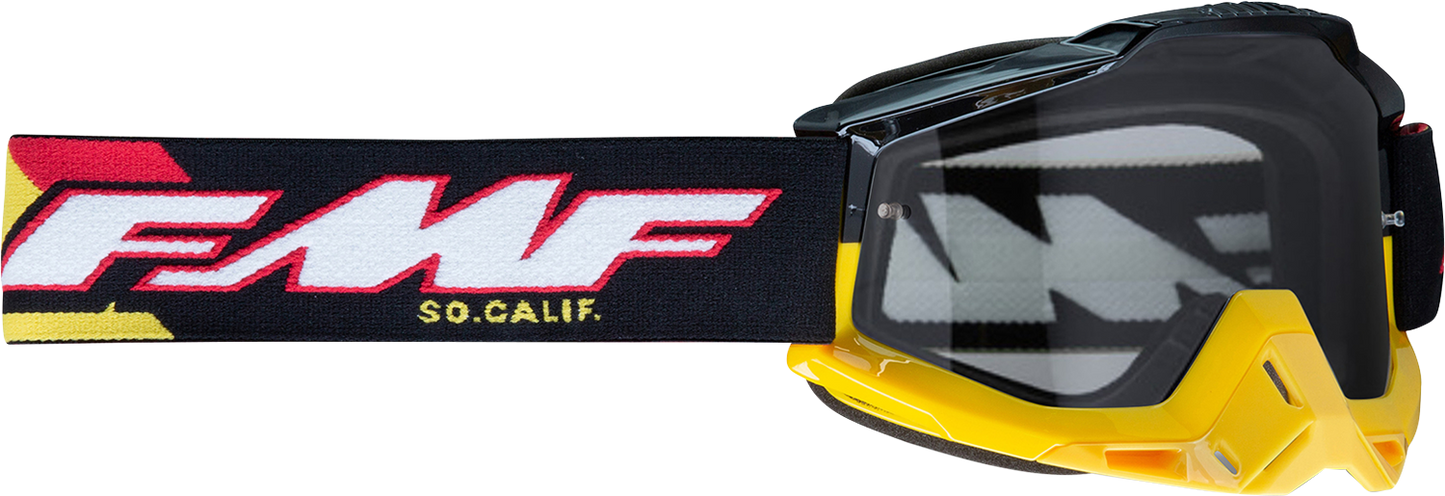 FMF PowerBomb Goggles - Speedway - Black/Yellow/Red/White - Clear F-50036-00013