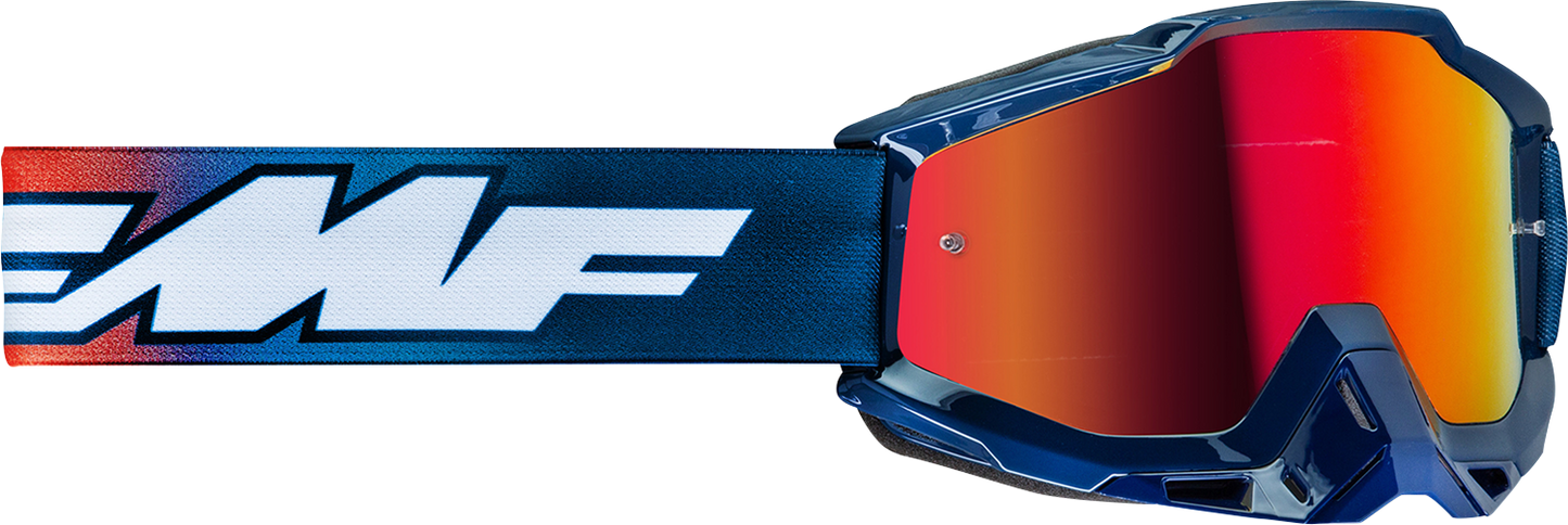 FMF PowerBomb Goggles - Caselli - Blue/Orange/White - Red Mirror F-50037-00014