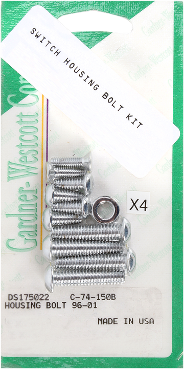 GARDNER-WESTCOTT Bolt Kit - Switch Housing - Socket-Head - Chrome C-74-150B