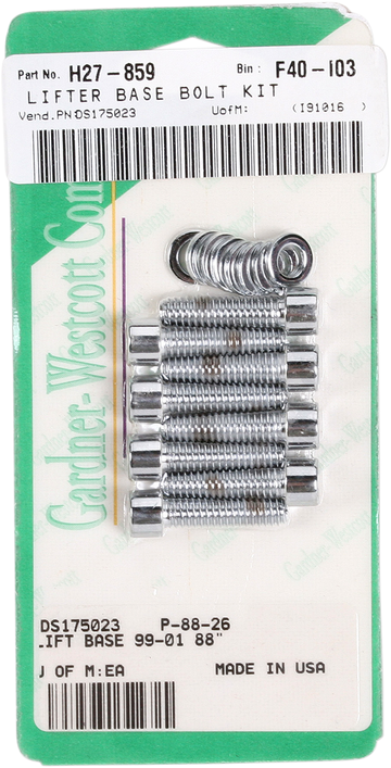 GARDNER-WESTCOTT Bolt Kit - Lifter Base - Socket-Head - Twin Cam P-88-26
