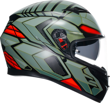 AGV K3 Helmet - Decept - Matte Black/Green/Red - Small 2118381004010S | Street Full Face Adult Helmet