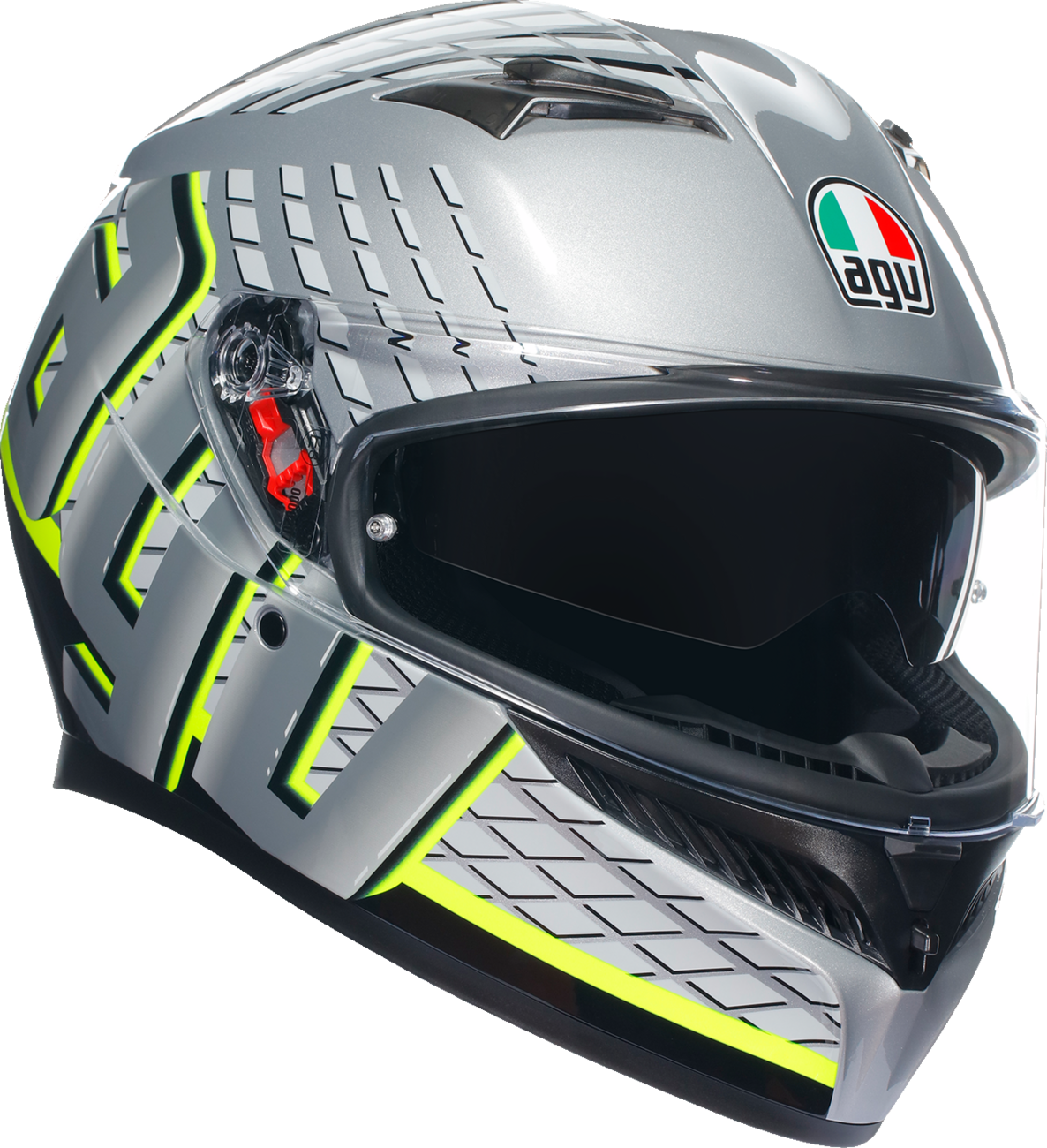 AGV K3 Helmet - Fortify - Gray/Black/Yellow Fluo - Medium 2118381004011M | Street Full Face Adult Helmet