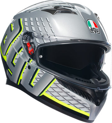 AGV K3 Helmet - Fortify - Gray/Black/Yellow Fluo - Medium 2118381004011M | Street Full Face Adult Helmet