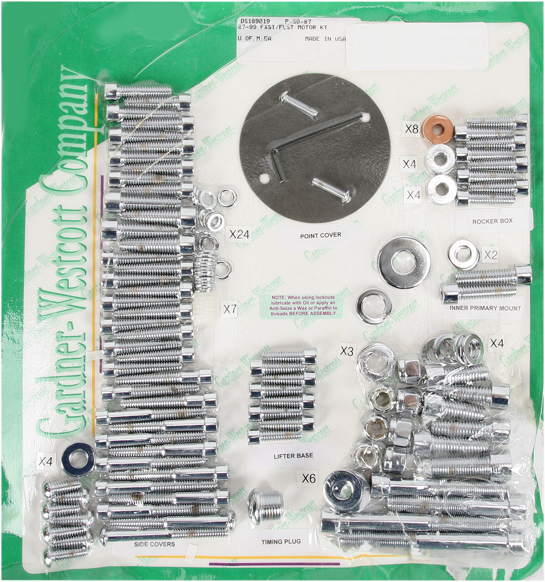 GARDNER-WESTCOTT Bolt Kit - Motor Set - Socket-Head P-80-87