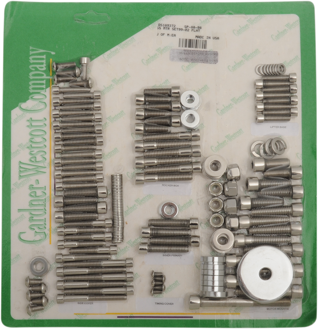 GARDNER-WESTCOTT Bolt Kit - Motor Set - Socket-Head SP-88-98