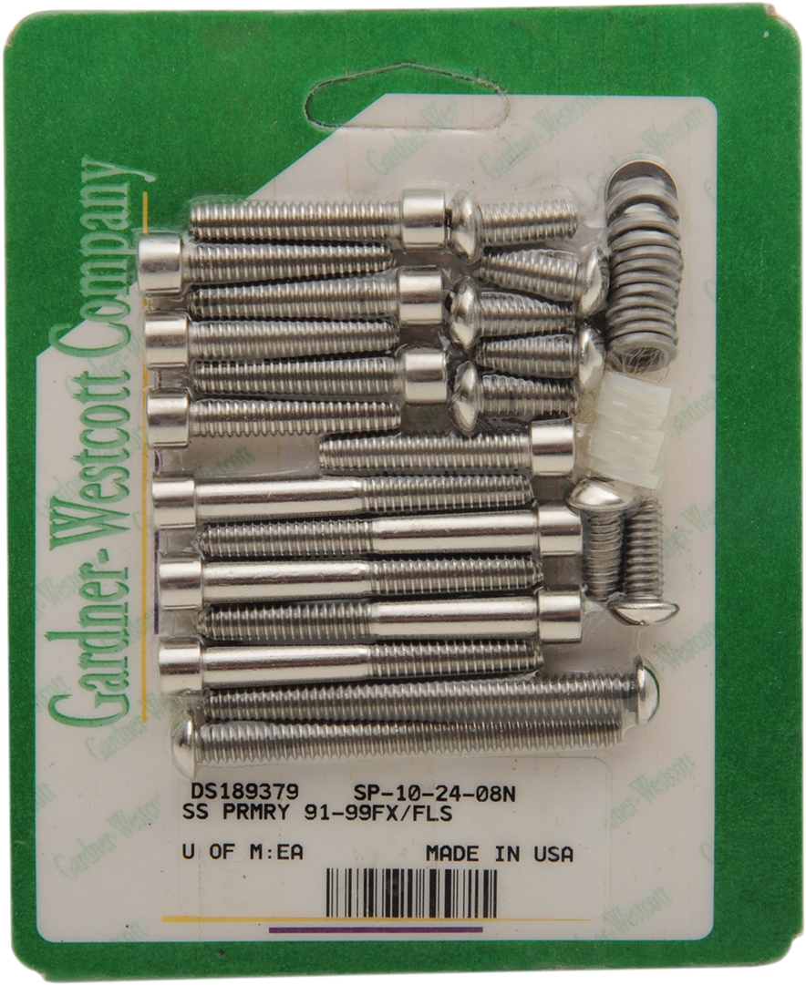 GARDNER-WESTCOTT Bolt Kit - Primary/Clutch/Chain Cover - Socket-Head SP-10-24-08N