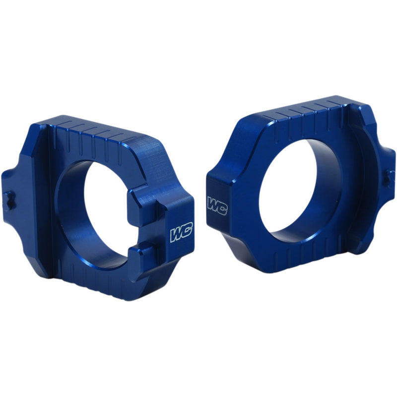 WORKS CONNECTION Elite Axle Block - Blue - YZ 250F/450F 17-280