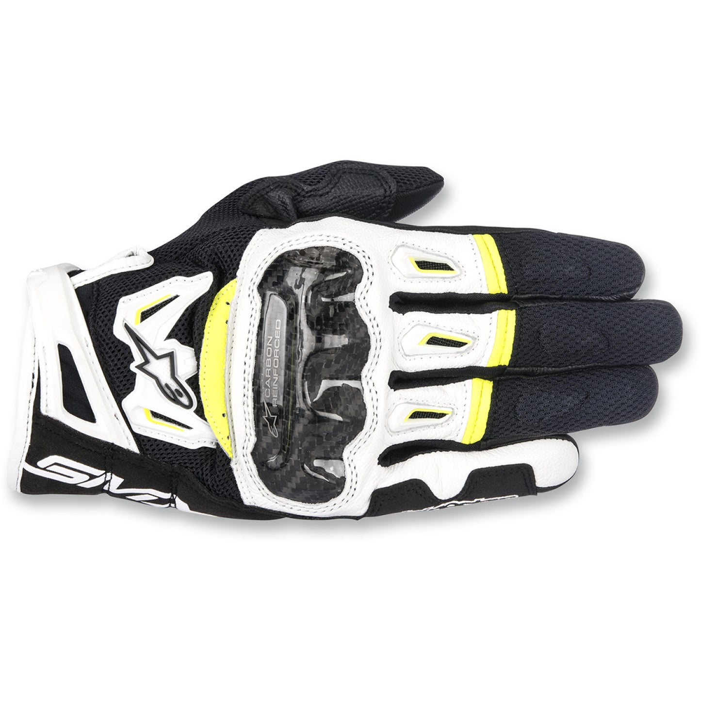 ALPINESTARS SMX-2 Air Carbon V2 Gloves - Black/White/Fluo Yellow - Small 3567717-125-S