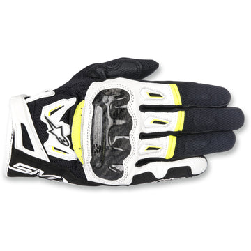 ALPINESTARS SMX-2 Air Carbon V2 Gloves - Black/White/Fluo Yellow - 3XL 3567717-125-3X