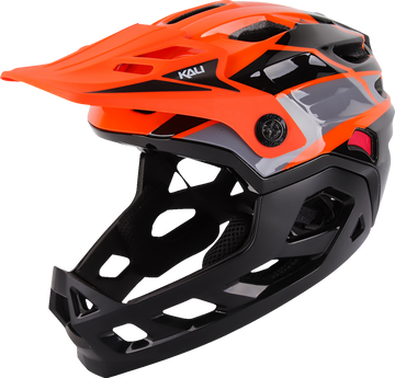 KALI Child Maya Full Face Helmet - Race - Gloss Orange/Gray/Black - OS 0221923312