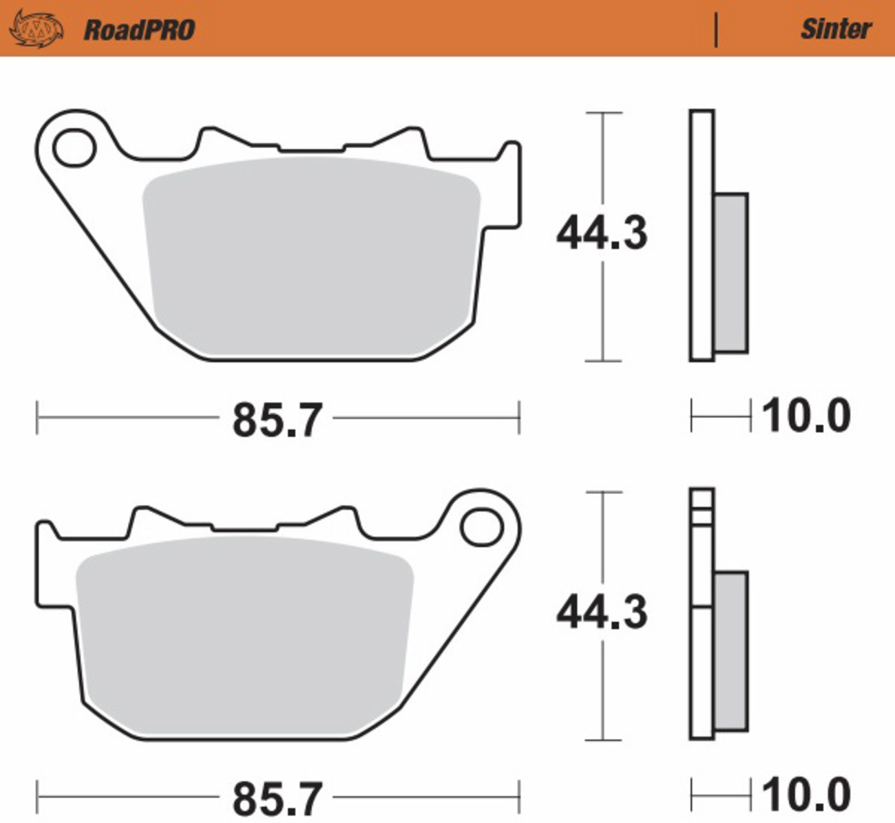 MOTO-MASTER Brake Pads - Sintered Series 411802-PU