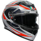 AGV K3 Helmet - Space - Matte White/Red Fluo - 2XL 2118381004-020-XXL | Street Full Face Adult Helmet