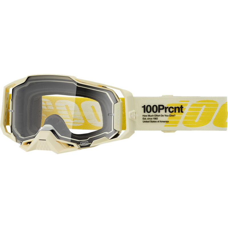 100% Armega Goggle - Barley - Clear 50004-00026