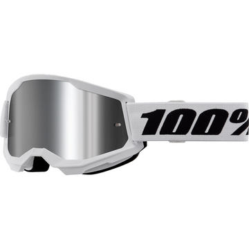 100% Strata 2 Goggle - White - Silver Mirror 50028-00019