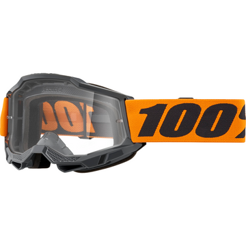 100% Strata 2 Goggle - Neon Orange - Clear 50027-00015