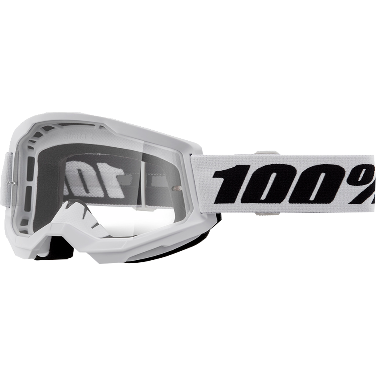 100% Strata 2 Goggle - White - Clear 50027-00019