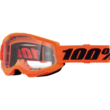 100% Strata 2 Junior Goggle - Neon Orange - Clear 50031-00009