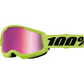 100% Strata 2 Junior Goggle - Neon Yellow - Pink Mirror 50032-00010