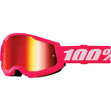 100% Strata 2 Junior Goggle - Pink - Red Mirror 50032-00011