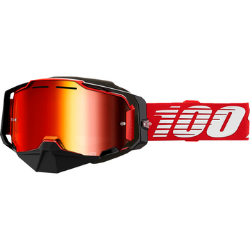 100% Armega Snow Goggle - Red - Red Mirror 50008-00008