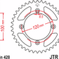 JT SPROCKETS Rear Sprocket - 51 Tooth - Yamaha JTR798.51 by JT Rear Sprockets   Steel Type